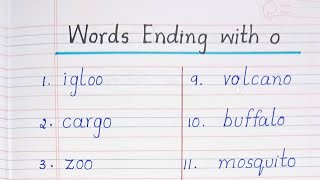 Words ending with o