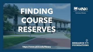 Finding Course Reserves