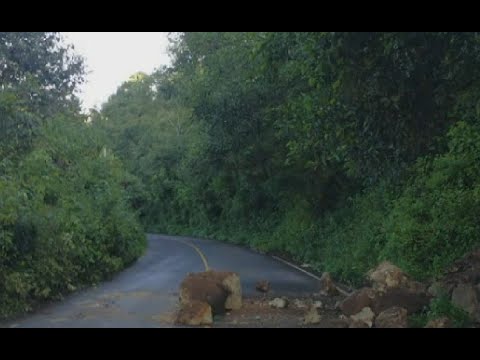 Derrumbe en ruta Godínez Panajachel