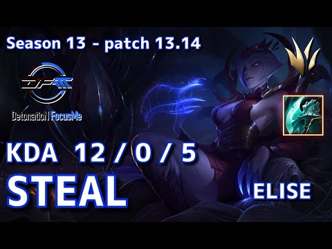 【KRサーバー/D4】DFM Steal エリス(Elise) VS セジュアニ(Sejuani) JG - Patch13.14 KR Ranked【LoL】