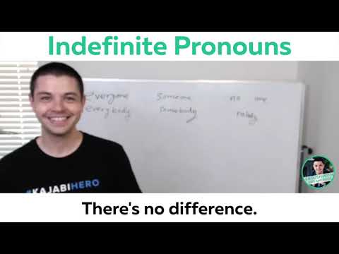 Indefinite Pronouns | Everybody, everyone, somebody, someone, anybody, anyone, nobody, no one