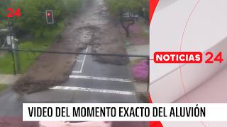 VIDEO: el momento exacto en que comenzó el aluvión en San Carlos de Apoquindo | 24 Horas TVN Chile