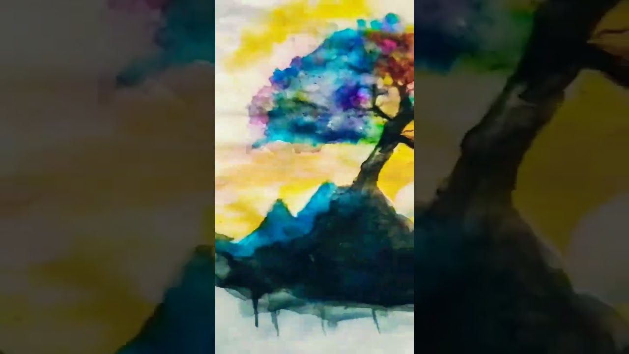 Premium vector 🥰beautiful watercolor painting 🎨🖌️#shortvideo #youtubeshorts #painting 😍🥰🥰😍
