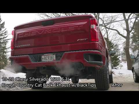 19-20 Chevy Silverado 1500 5.3L Rough Country Cat Back Exhaust w/BlackTips