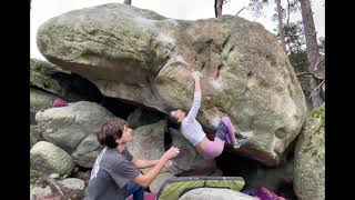 Video thumbnail of Get on Up, 7c. Fontainebleau