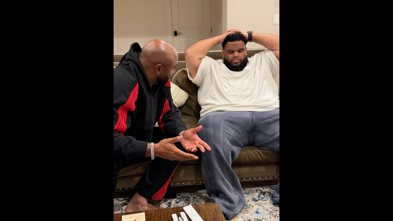 When Rafi tells Mike how the tenant tried to blow out his candles!