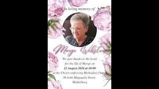 Marge Webster memorial