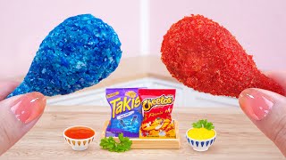 🔥Hot vs Cold Cooking Challenge❄️ Miniature Fried Chicken with Hot Cheetos Takis | Tina Mini Cooking