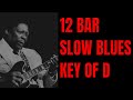 Soulful Slow 12 Bar Blues Jam Guitar Backing Track In D