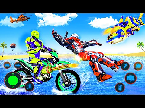Shark Robot Water Surfer Transform Robot Bike Game – Robot Games - Android Gameplay