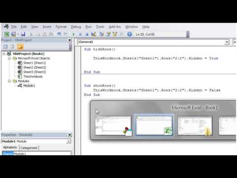 Excel 2010 VBA Tutorial 4   Hiding Rows and Columns