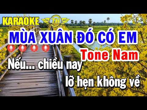 Mùa Xuân Đó Có Em Karaoke Tone Nam ( D#m ) Nhạc Tết Dễ Hát | Trọng Hiếu