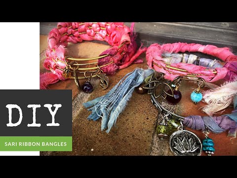 How To Make Recycled Sari Ribbon Wrap Bangle Bracelets