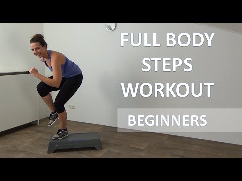 20 Minute Full Body Steps Workout – Beginners Cardio Step Up Training Routine
