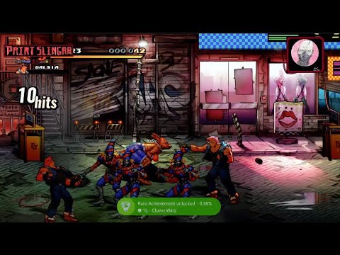 Clown Wars - Rare Achievement - Unlocking Secret Character Roo - Streets of Rage 4 on XBOX Series X