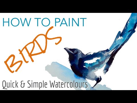 Ep 3 -  QUICK & Simple Watercolour BIRDS - How to paint birds & wildlife