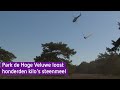 Helikopter gooit duizenden kilo's steen over de heide