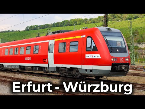 Mainfranken Thüringen Express | 4K Führerstandsmitfahrt: Erfurt - Würzburg | BR 612 - RegioSwinger