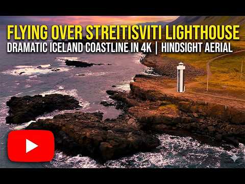 Flying Over Streitisviti Lighthouse | Dramatic Iceland Coastline in 4k | Hindsight Aerial