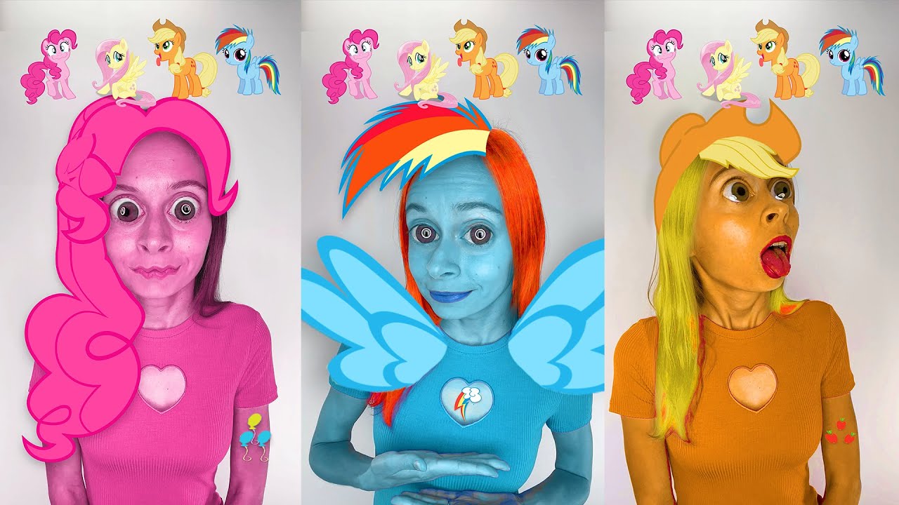 My Little Pony or Cartoon Characters In Real Life Challenge #Shorts by Anna Kova