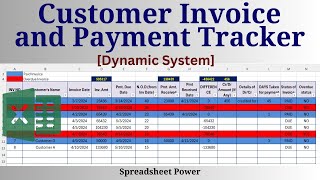 Customer Invoice and Payment Tracking Dynamic Template in Excel🔥