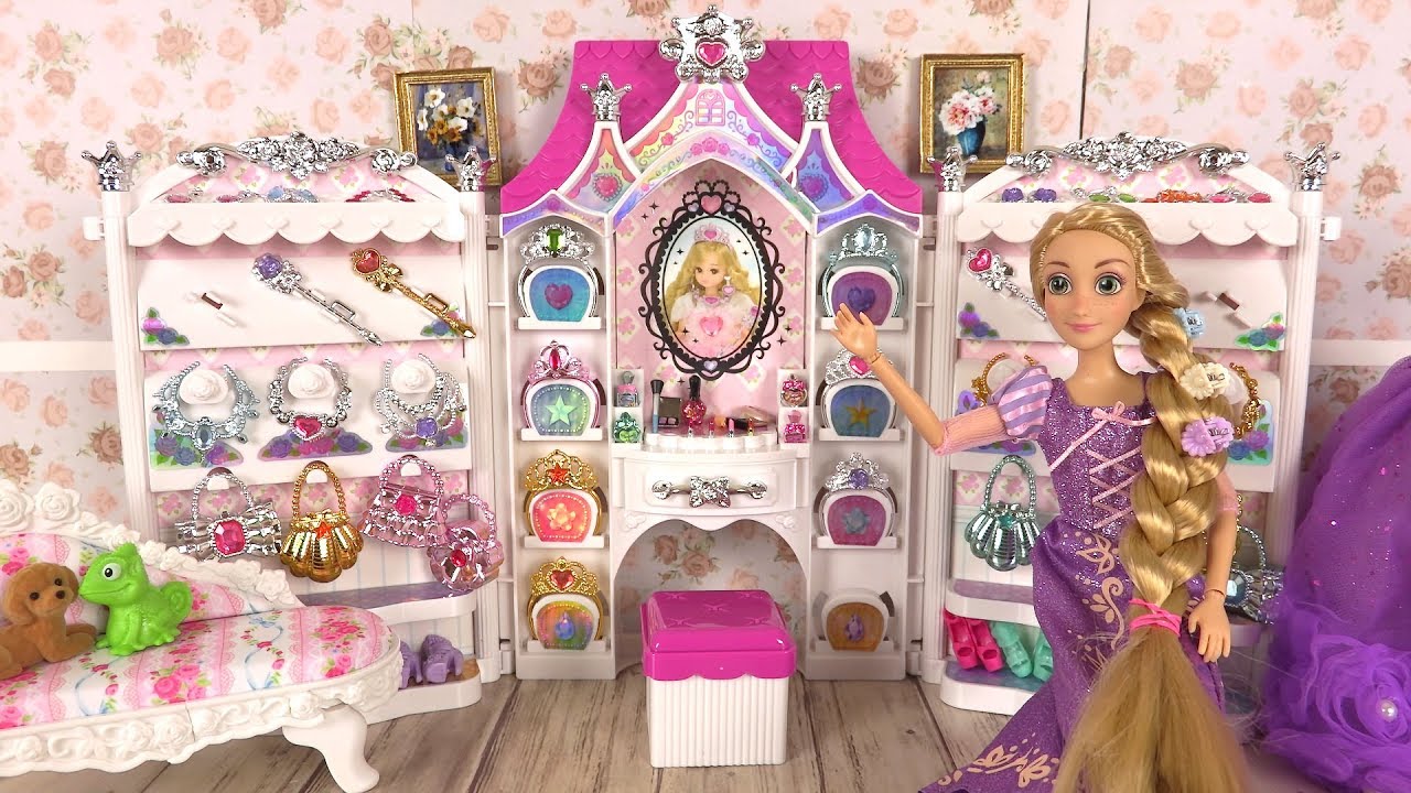 Poupées Barbie Robes de Princesses Bijoux Accessoires Raiponce, Elsa, Cendrillon
