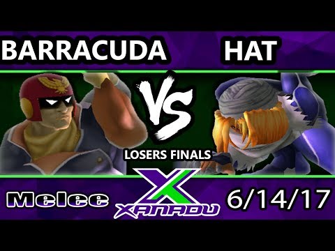 S@X 206 - Barracuda (Captain Falcon) Vs. Hat (Sheik) - Smash Melee Losers Finals - SSBM