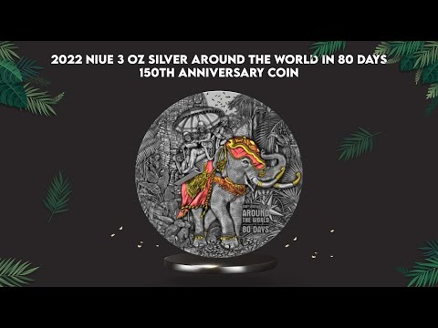 2022 Niue Around the World in 80 Days Antiqued Silver Coin - 3 oz | BOLD Precious Metals