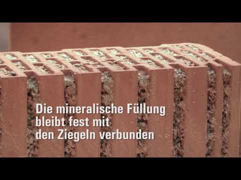 Der Ziegel mit integrierter Dämmstofffüllung