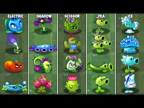 PvZ 2 Plant Team  - Electric Vs Shadow Vs Scissor Vs Pea Vs Ice Team - Which team will the best?