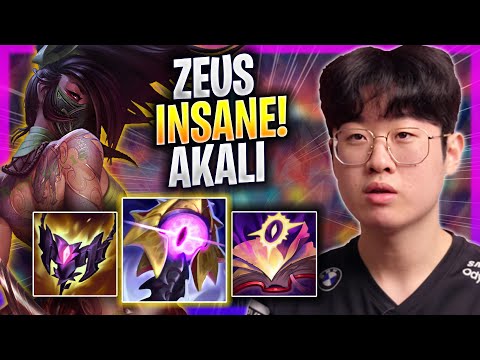 ZEUS IS INSANE WITH AKALI! - T1 Zeus Plays Akali TOP vs Camille! | Season 2023