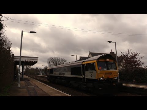 GBRf 66793 BR Construction livery passes Salhouse light engine