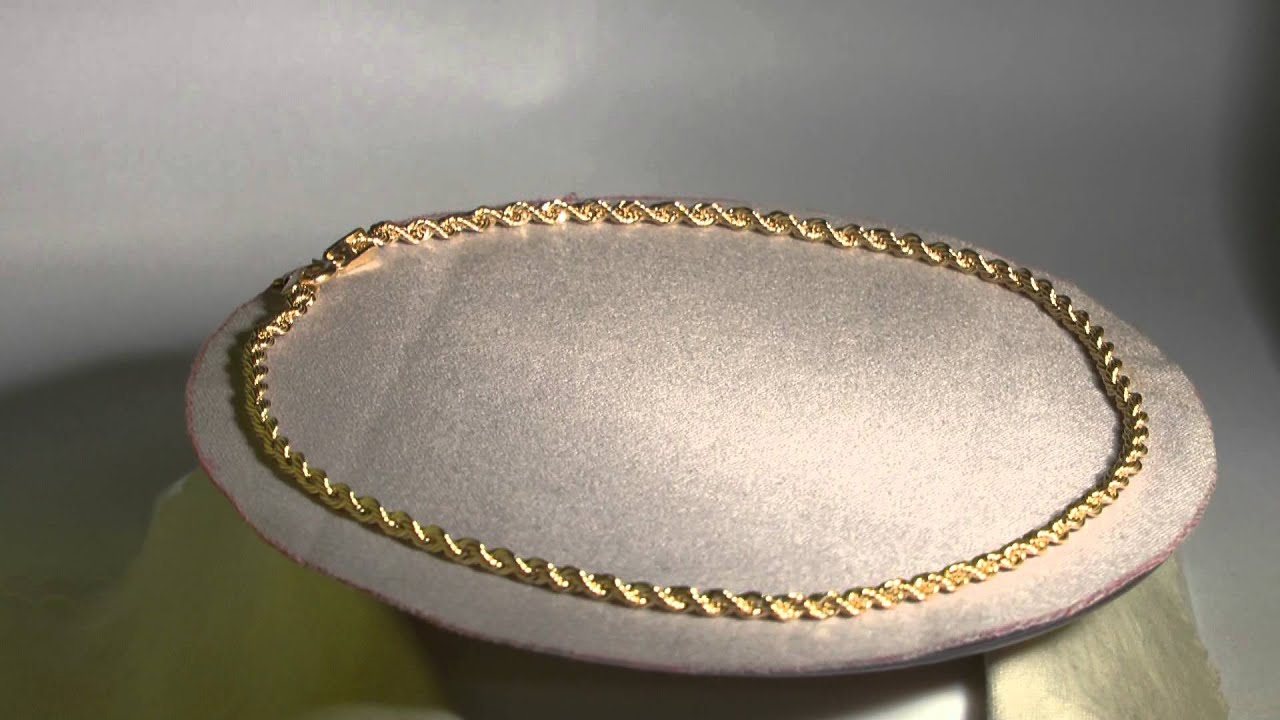 Chaine de cheville or jaune 18 carats maille corde pour femme - www.e-bijouterie.com