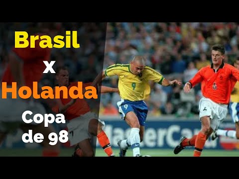 Brasil 1 (4) x (2) 1 Holanda ● Semifinal Copa do Mundo 1998 Gols e Melhores Momentos + Pênaltis HD