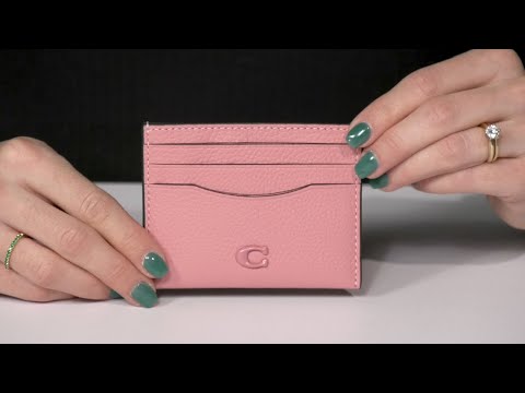 COACH Pebble Leather Flat Card Case