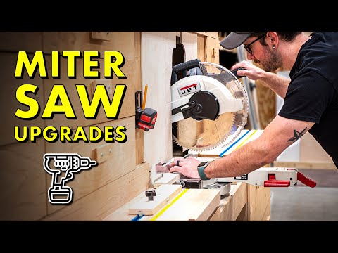 3 BIG Miter Saw Station Upgrades! Stop Block, Dust Collection & Zero Clearance