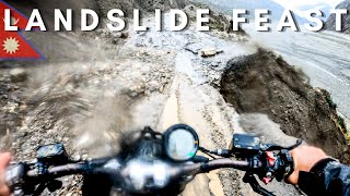 Caught up in a landslide, had to ditch the bike and run away ... Nepal Motovlog EP09