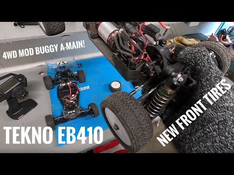 New Front Tires! TEKNO EB410 4WD MOD Buggy Racing A-MAIN Feb 19 2020 - Netcruzer RC