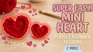 Cute Mini Crochet Heart ❤️| Step-by-Step Tutorial |Easy for Beginners|Crafts With Suruchee#fyp #diy 