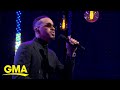 Rising R B Star October London Performs Hit Song