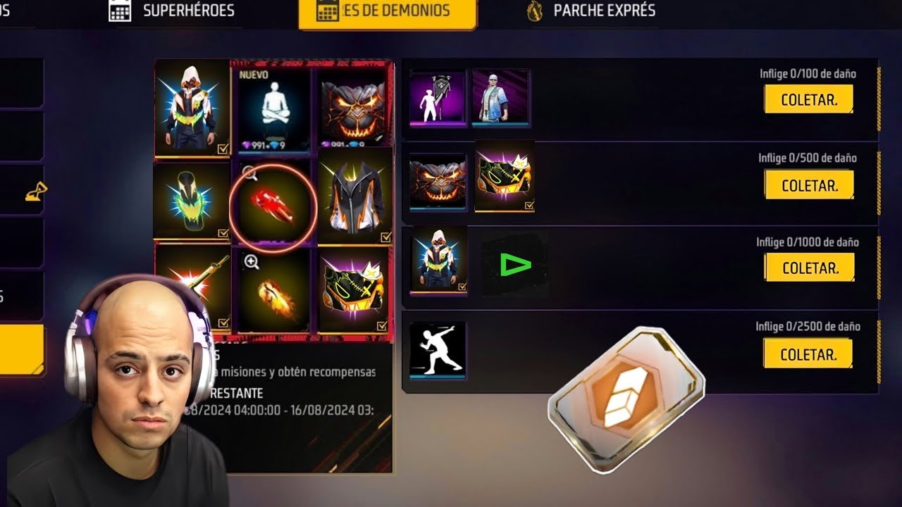 TA BUGADO!! CORRE COLETE AGORA AS NOVAS RECOMPENAS DO PASSE CORINGADAS NO FREE FIRE