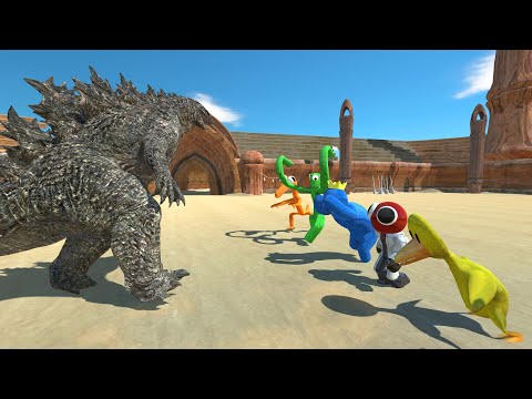 Godzilla vs ALL Rainbow Friends - Animal Revolt Battle Simulator