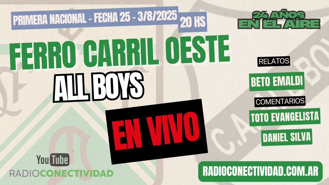 Ferro Carril Oeste vs All Boys En Vivo (3/8/2025)