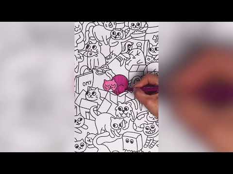 OMY Kitty Giant Coloring Poster