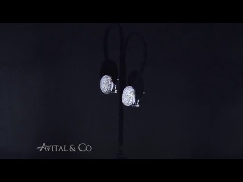 1.50 Carat Diamond Cluster Button Earring 18K White Gold (wde1595)