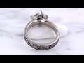 video - White Mokume Princess Kite Engagement Ring with 5.2mm 