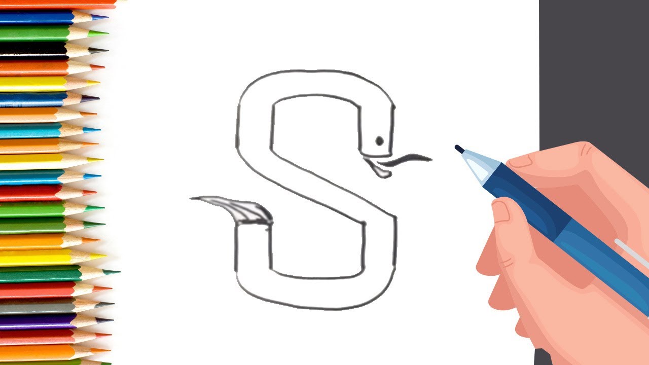 How to Draw S with Number 1111 step by step for Kids| Simple Drawing Tutorials!