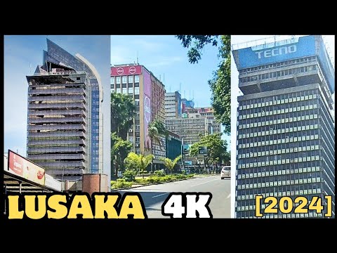 Downtown LUSAKA - Discover Zambia capital city in a 4K DRIVE [ P-2 ]