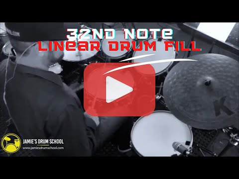 32nd Note Linear Drum Fill with sweeps and double kicks.