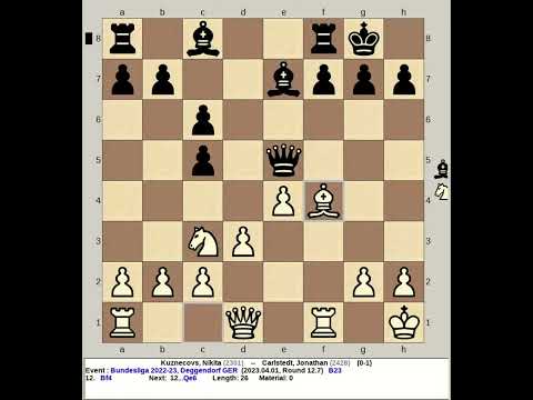 Kuznecovs, Nikita vs Carlstedt, Jonathan | Bundesliga Chess 2022 23, Deggendorf Germany